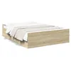 Image de vidaXL Cadre de lit avec tiroirs sans matelas chÃªne sonoma 120x200 cm