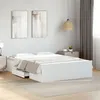 Image de vidaXL Cadre de lit avec tiroirs blanc 140x190cm bois d'ingénierie