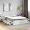 Image de vidaXL Cadre de lit avec tiroirs blanc 150x200 cm bois d'ingénierie