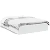 Image de Cadre de lit blanc 140x190 cm avec tiroirs bois contreplaquÃ© rangement pratique