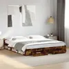 Image de vidaXL Cadre de lit et tiroirs chêne fumé 200x200 cm bois d'ingénierie