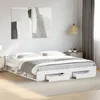Image de vidaXL Cadre de lit avec tiroirs blanc 180x200 cm bois d'ingénierie