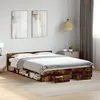 Image de vidaXL Cadre de lit avec tiroirs sans matelas chêne fumé 160x200 cm3280738