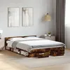 Image de vidaXL Cadre de lit et tiroirs chêne fumé 150x200 cm bois d'ingénierie