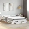 Image de vidaXL Cadre de lit avec tiroirs sans matelas blanc 120x190 cm3280776