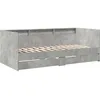 Image de vidaXL Lit de jour avec tiroirs sans matelas gris béton 75x190 cm3280863