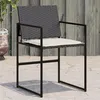 Image de vidaXL Chaises de jardin lot de 4 avec coussins noir résine tressée4008581