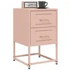 Image de vidaXL Tables de chevet 2 pcs rose 36x39x60,5 cm acier