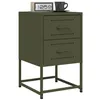 Image de vidaXL Tables de chevet 2 pcs vert olive 36x39x60,5 cm acier846467