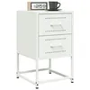 Image de vidaXL Tables de chevet 2 pcs blanc 36x39x60,5 cm acier846469