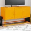 Image de vidaXL Meuble TV jaune moutarde 100,5x39x60,5 cm acier846479