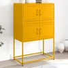 Image de vidaXL Buffet jaune moutarde 68,5x38,5x107 cm acier