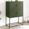 Image de vidaXL Buffet vert olive 68,5x38,5x107 cm acier846486