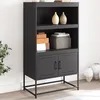 Image de vidaXL Buffet haut noir 68,5x38,5x123,5 cm acier