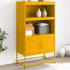 Image de vidaXL Buffet haut jaune moutarde 68,5x38,5x123,5 cm acier