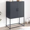 Image de vidaXL Vidaxl Buffet Haut Anthracite 68,5x38,5x107 Cm Acier