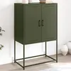 Image de vidaXL Buffet haut vert olive 68,5x38,5x107 cm acier846510
