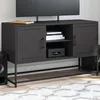 Image de vidaXL Meuble TV noir 100,5x39x60,5 cm acier