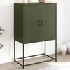 Image de vidaXL Meuble TV vert olive 68x39x60,5 cm acier