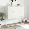 Image de vidaXL Buffet haut blanc 100,5x39x107 cm acier846541