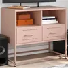 Image de vidaXL Meuble TV rose 68x39x60,5 cm acier