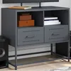 Image de vidaXL Meuble TV anthracite 68x39x60,5 cm acier