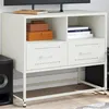 Image de vidaXL Meuble TV blanc 68x39x60,5 cm acier846553