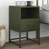 Image de vidaXL Table de chevet vert olive 36x39x60,5 cm acier846562