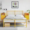 Image de vidaXL Tables de chevet 2 pcs jaune moutarde 36x39x78 cm acier846573