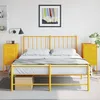 Image de vidaXL Tables de chevet 2 pcs jaune moutarde 36x39x78 cm acier