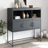 Image de vidaXL Buffet anthracite 100,5x39x107 cm acier