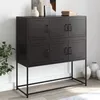 Image de vidaXL Buffet noir 100,5x39x107 cm acier