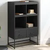 Image de vidaXL Buffet haut noir 68x39x111,5 cm acier