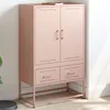 Image de vidaXL Buffet haut rose 68x39x111,5 cm acier846609