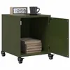Image de vidaXL Tables de chevet 2 pcs vert olive 36x39x43,5 cm acier846623