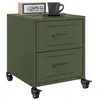 Image de vidaXL Tables de chevet 2 pcs vert olive 36x39x43,5 cm acier846635