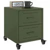 Image de vidaXL Tables de chevet 2 pcs vert olive 36x39x43,5 cm acier