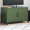 Image de vidaXL Meuble TV vert olive 68x39x43,5 cm acier846642