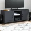 Image de vidaXL Meuble TV anthracite 100,5x39x43,5 cm acier
