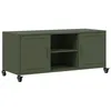Image de vidaXL Meuble TV vert olive 100,5x39x43,5 cm acier846666