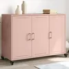 Image de vidaXL Vidaxl Buffet Rose 100,5x39x72 Cm Acier Laminé À Froid