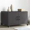 Image de vidaXL Table basse noir 68x50x43,5 cm acier laminÃ© Ã  froid