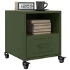 Image de vidaXL Tables de chevet 2 pcs vert olive 36x39x43,5 cm acier846713