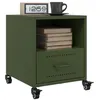 Image de vidaXL Tables de chevet 2 pcs vert olive 36x39x43,5 cm acier