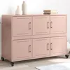 Image de vidaXL Buffet rose 100,5x39x72 cm acier