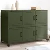 Image de vidaXL Buffet vert olive 100,5x39x72 cm acier