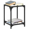 Image de vidaXL Tables basses avec dessus en verre transparent 2 pcs acier