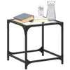 Image de vidaXL Tables basses avec dessus en verre transparent 2 pcs acier845959