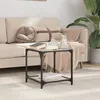 Image de vidaXL Table basse avec dessus en verre transparent 40x40x40 cm acier845962