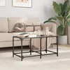 Image de vidaXL Table basse avec dessus en verre noir 78,5x40x40 cm acier845975